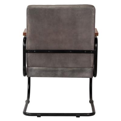vidaXL Armchair Grey Genuine Leather