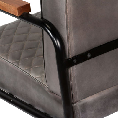 vidaXL Armchair Grey Genuine Leather