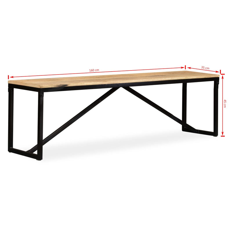 vidaXL Bench Solid Mango Wood 110x35x45 cm