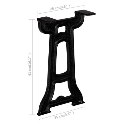 vidaXL Bench Legs 2 pcs Y-Frame Cast Iron