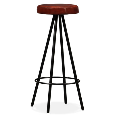 vidaXL Bar Stools 2 pcs Real Leather
