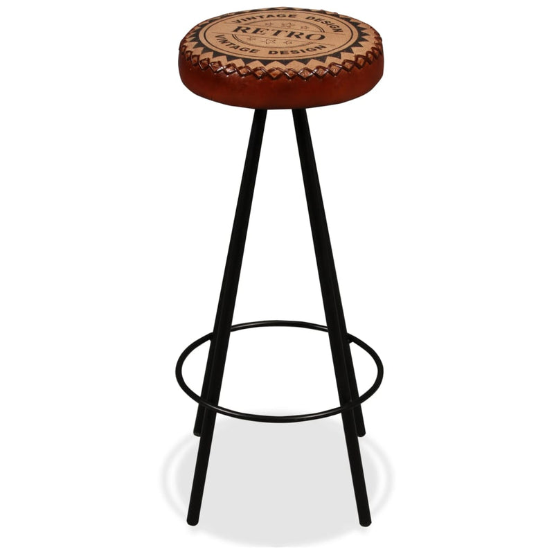 vidaXL Bar Stools 2 pcs Real Leather