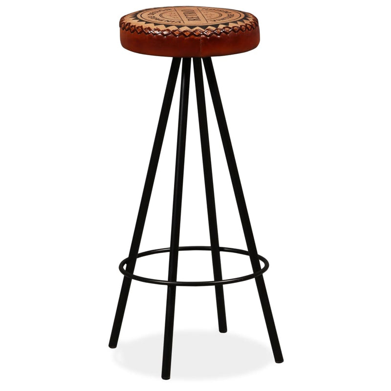 vidaXL Bar Stools 2 pcs Real Leather