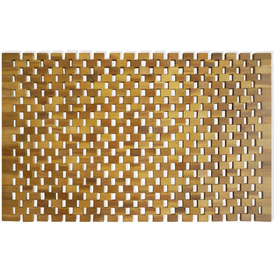 vidaXL Bath Mat Acacia Wood 80x50 cm Mosaic