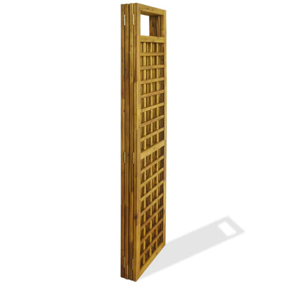 vidaXL 4-Panel Room Divider / Trellis Solid Acacia Wood 160x170 cm