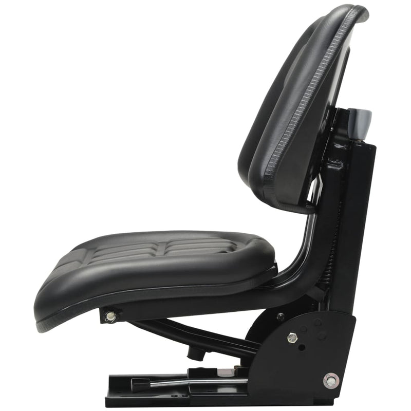 vidaXL Tractor Seat with Suspension Black