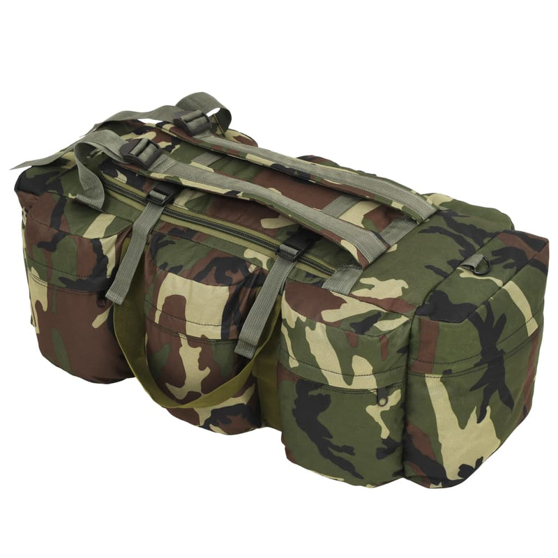 vidaXL 3-in-1 Army-Style Duffel Bag 90 L Black