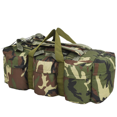 vidaXL 3-in-1 Army-Style Duffel Bag 90 L Black