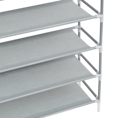 vidaXL Shoe Rack with 10 Shelves Metal and Non-woven Fabric Black