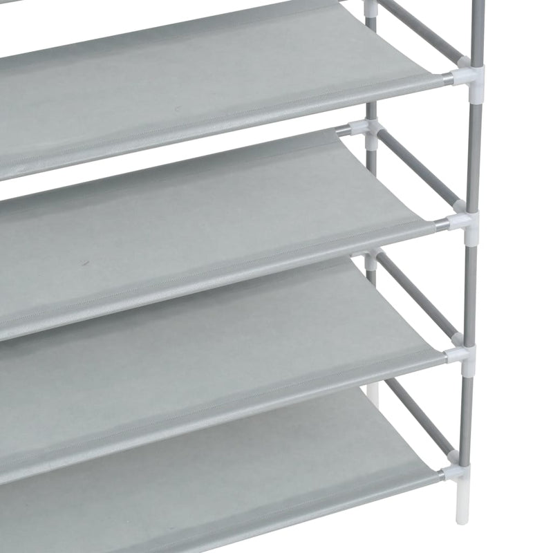 vidaXL Shoe Rack with 10 Shelves Metal and Non-woven Fabric Black
