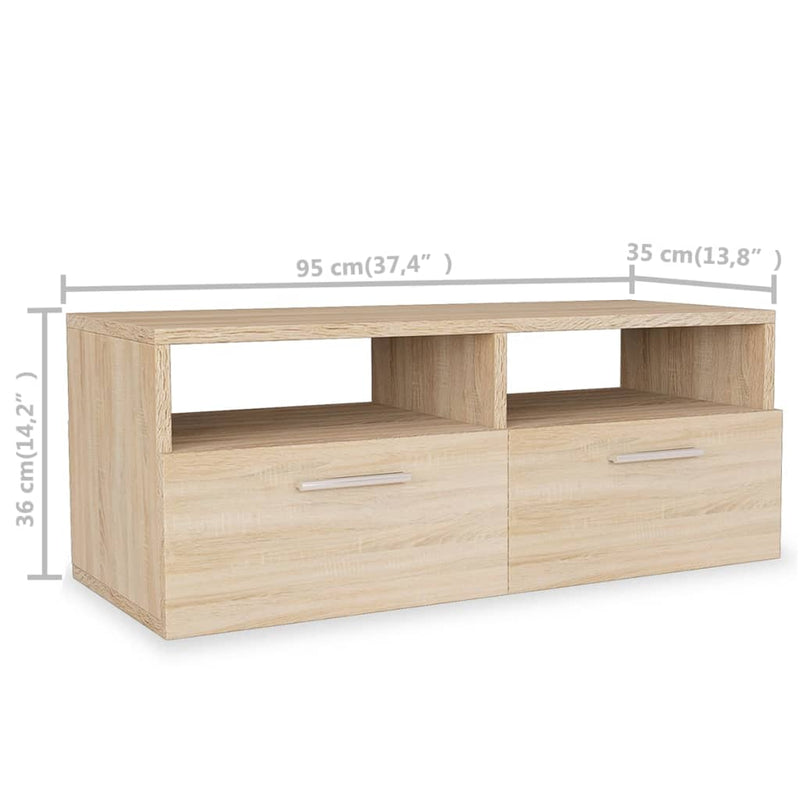vidaXL TV Cabinet Engineered Wood 95x35x36 cm White