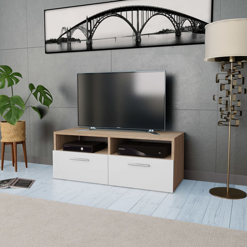vidaXL TV Cabinet Engineered Wood 95x35x36 cm White