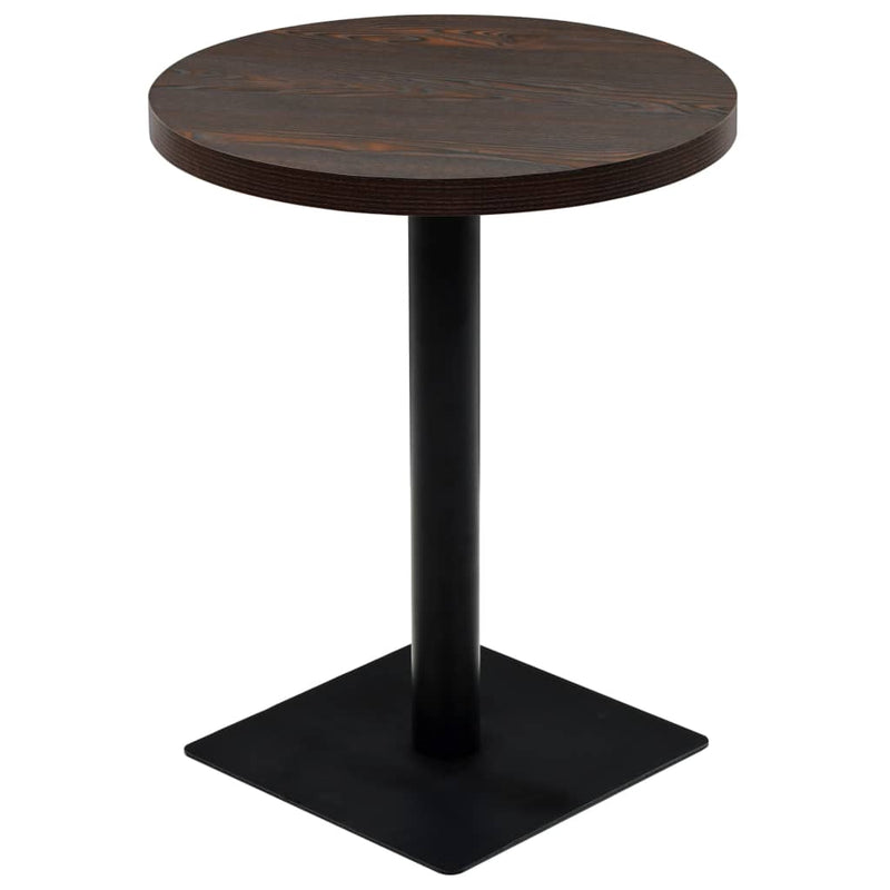 vidaXL Bistro Table MDF and Steel Round 60x75 cm Oak Colour