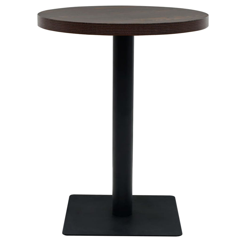 vidaXL Bistro Table MDF and Steel Round 60x75 cm Oak Colour