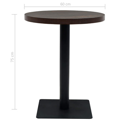 vidaXL Bistro Table MDF and Steel Round 60x75 cm Oak Colour