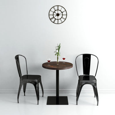 vidaXL Bistro Table MDF and Steel Round 60x75 cm Oak Colour