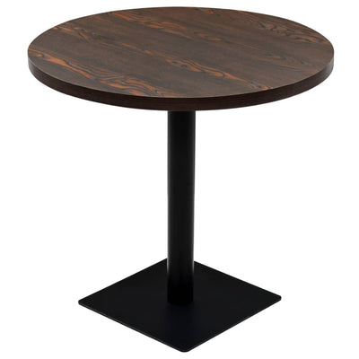 vidaXL Bistro Table MDF and Steel Round 60x75 cm Oak Colour