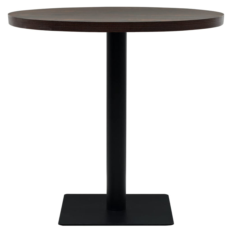 vidaXL Bistro Table MDF and Steel Round 60x75 cm Oak Colour