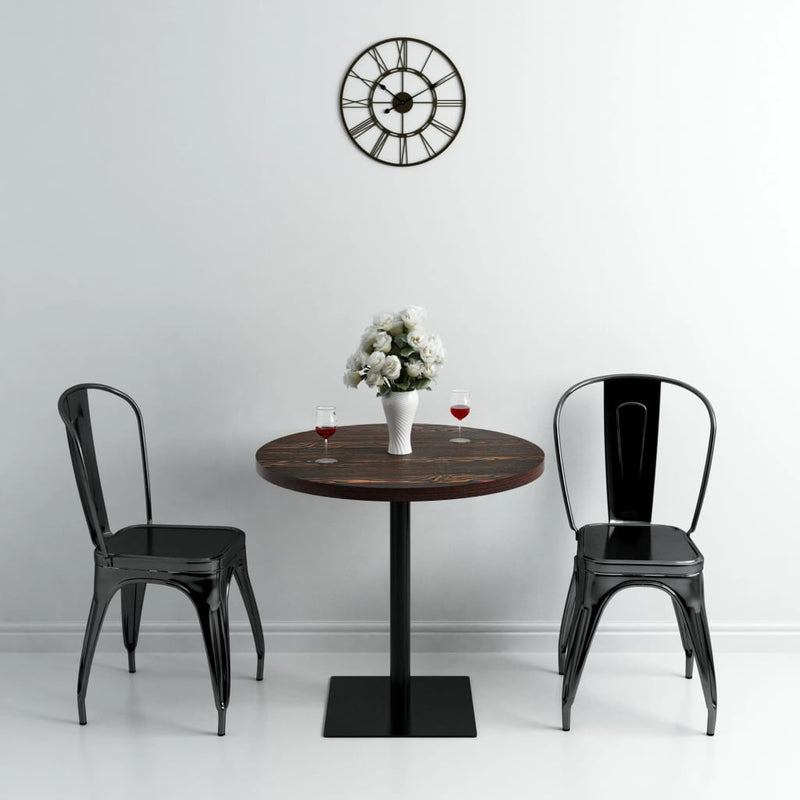 vidaXL Bistro Table MDF and Steel Round 60x75 cm Oak Colour
