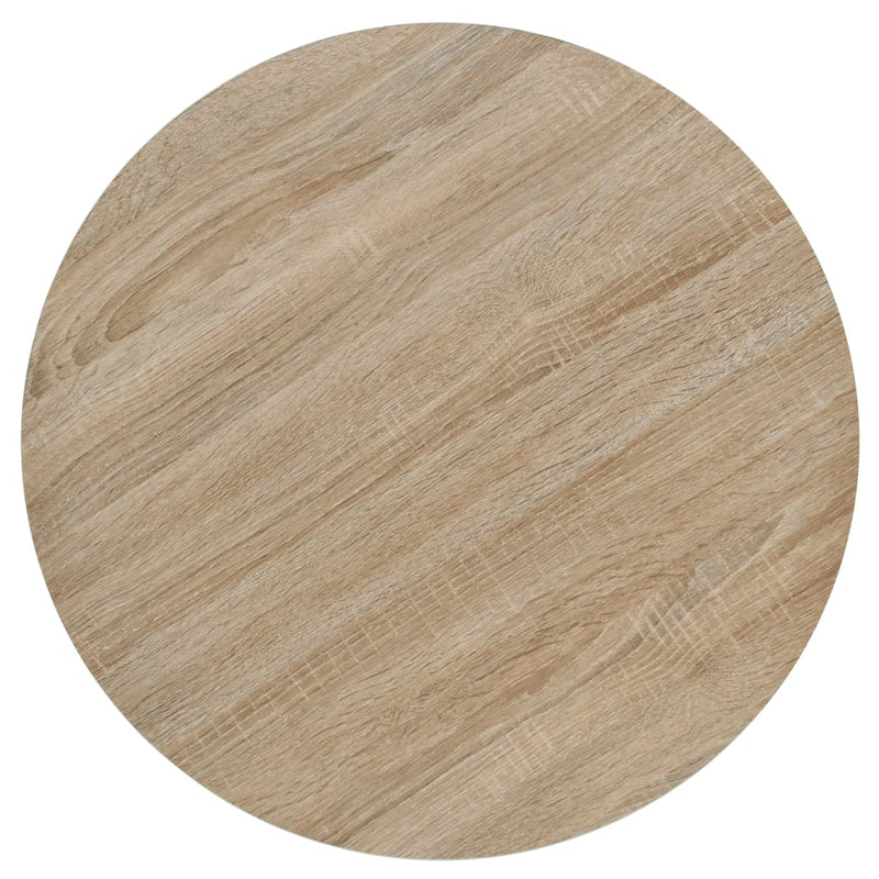 vidaXL Bistro Table MDF and Steel Round 60x75 cm Oak Colour