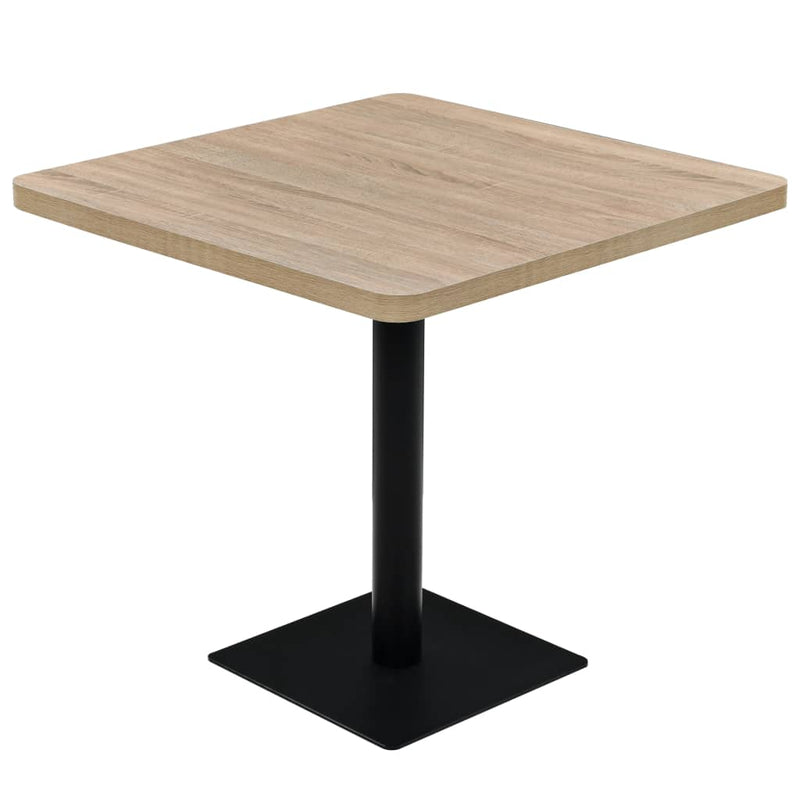 vidaXL Bistro Table MDF and Steel Round 60x75 cm Oak Colour