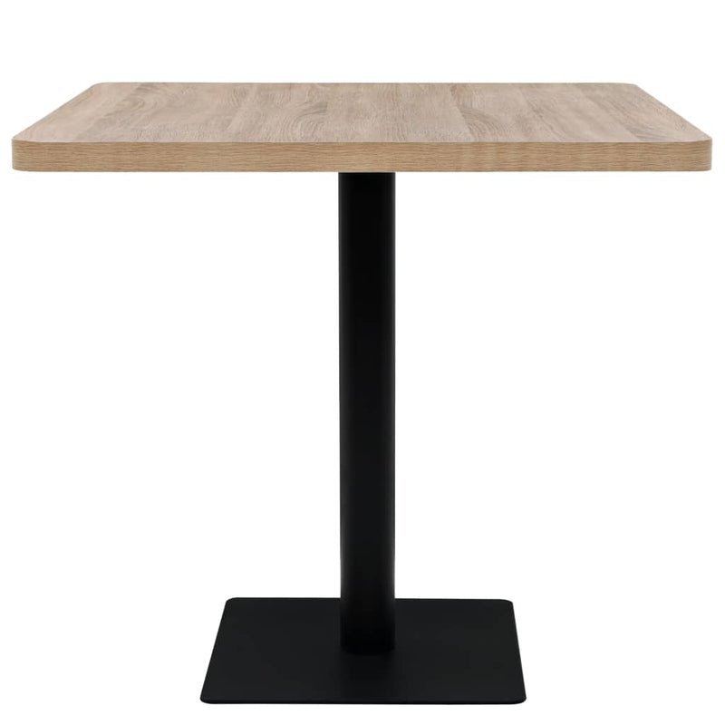vidaXL Bistro Table MDF and Steel Round 60x75 cm Oak Colour