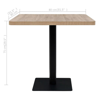 vidaXL Bistro Table MDF and Steel Round 60x75 cm Oak Colour