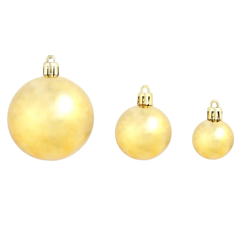 vidaXL 100 Piece Christmas Ball Set 3/4/6 cm Gold