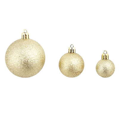 vidaXL 100 Piece Christmas Ball Set 3/4/6 cm Gold
