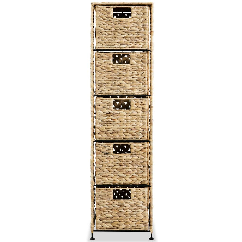 vidaXL Storage Unit with 5 Baskets 25.5x37x100 cm Water Hyacinth