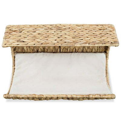 vidaXL Cat Bed with Cushion Water Hyacinth 37x20x20 cm