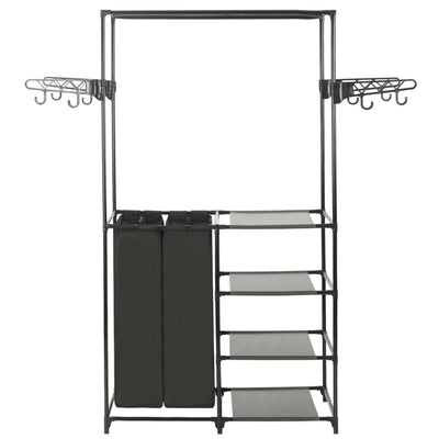 vidaXL Clothes Rack Steel and Non-woven Fabric 87x44x158 cm Black