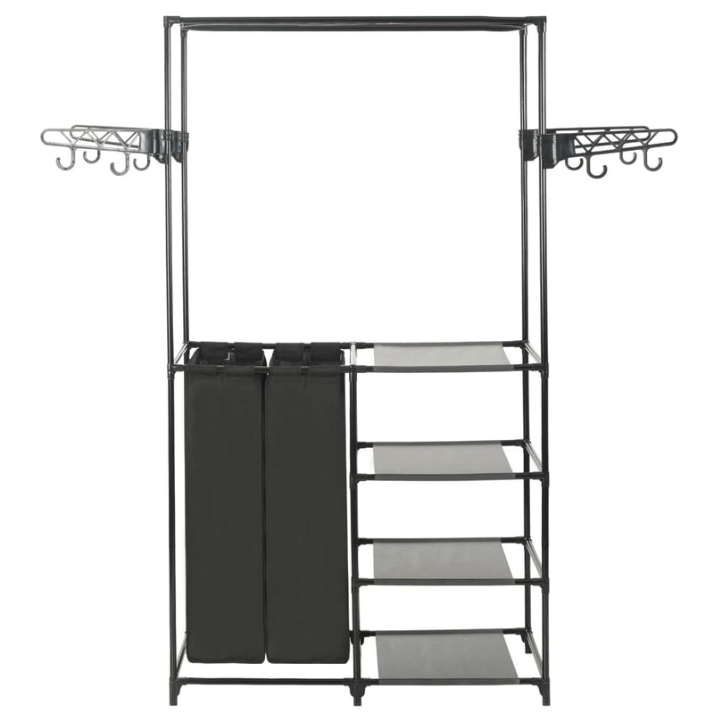 vidaXL Clothes Rack Steel and Non-woven Fabric 87x44x158 cm Black
