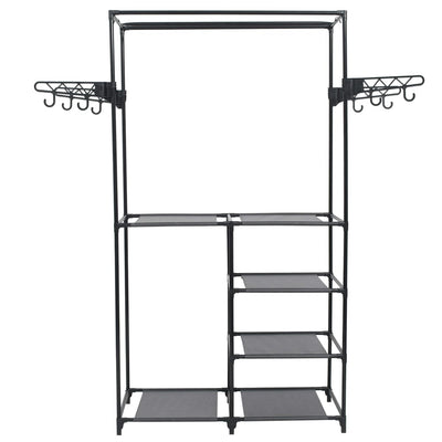 vidaXL Clothes Rack Steel and Non-woven Fabric 87x44x158 cm Black