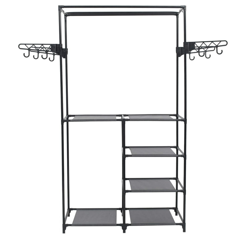 vidaXL Clothes Rack Steel and Non-woven Fabric 87x44x158 cm Black