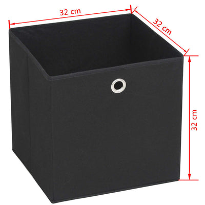 vidaXL Storage Boxes 10 pcs Non-woven Fabric 32x32x32 cm Black