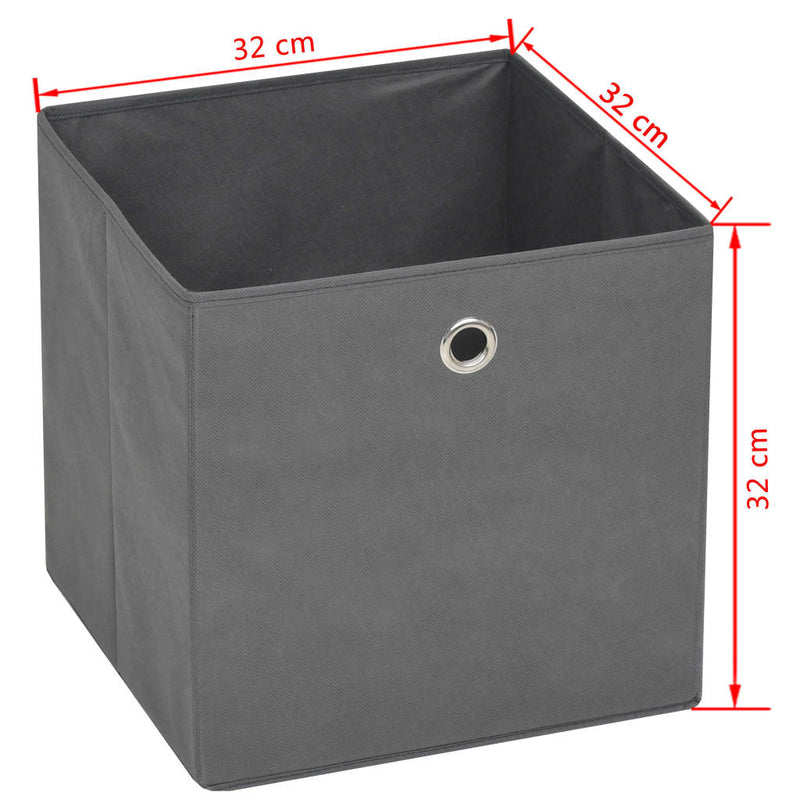 vidaXL Storage Boxes 10 pcs Non-woven Fabric 32x32x32 cm Black