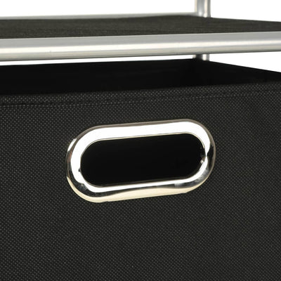 vidaXL Shelving Unit with 4 Storage Boxes Steel and Non-woven Fabric