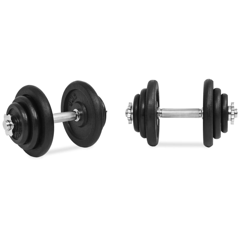 vidaXL 18 Piece Dumbbell Set 40 kg Cast Iron