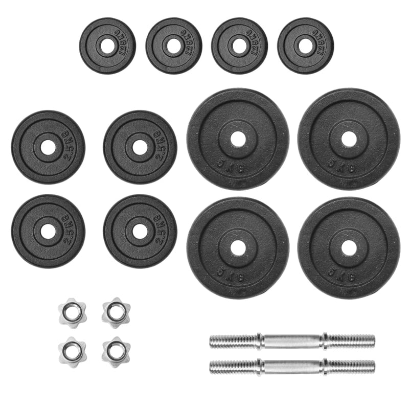 vidaXL 18 Piece Dumbbell Set 40 kg Cast Iron