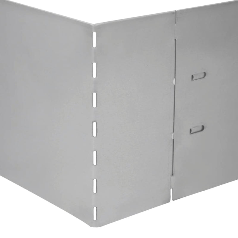 vidaXL Lawn Fence 10 pcs Galvanised Steel 100x20 cm