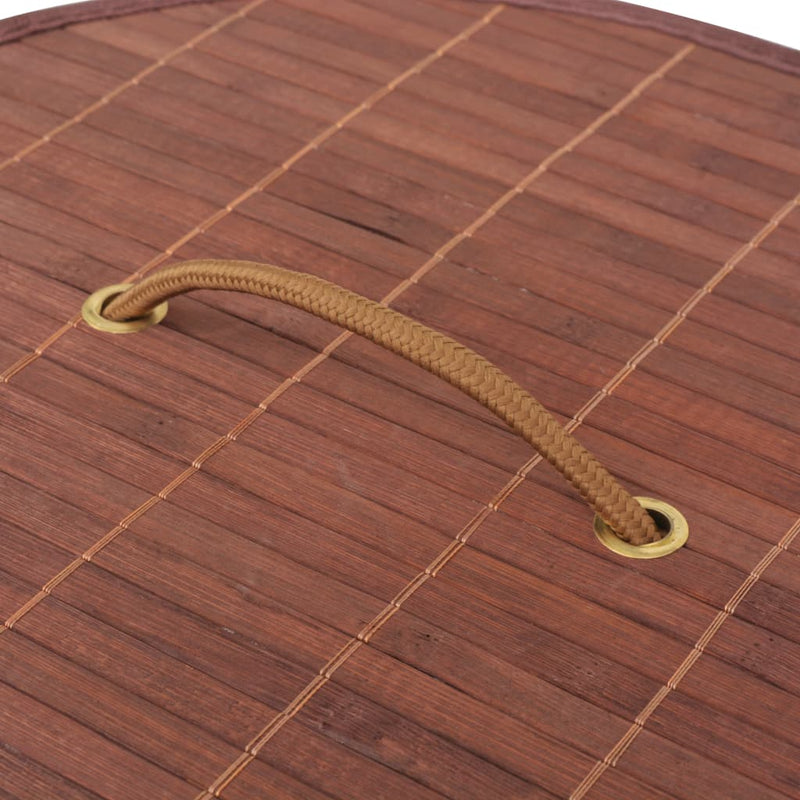 vidaXL Bamboo Laundry Bin Oval Brown