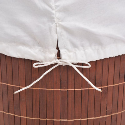 vidaXL Bamboo Laundry Bin Oval Brown