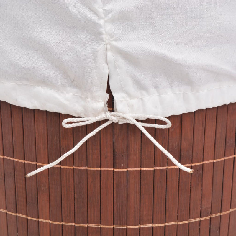 vidaXL Bamboo Laundry Bin Oval Brown