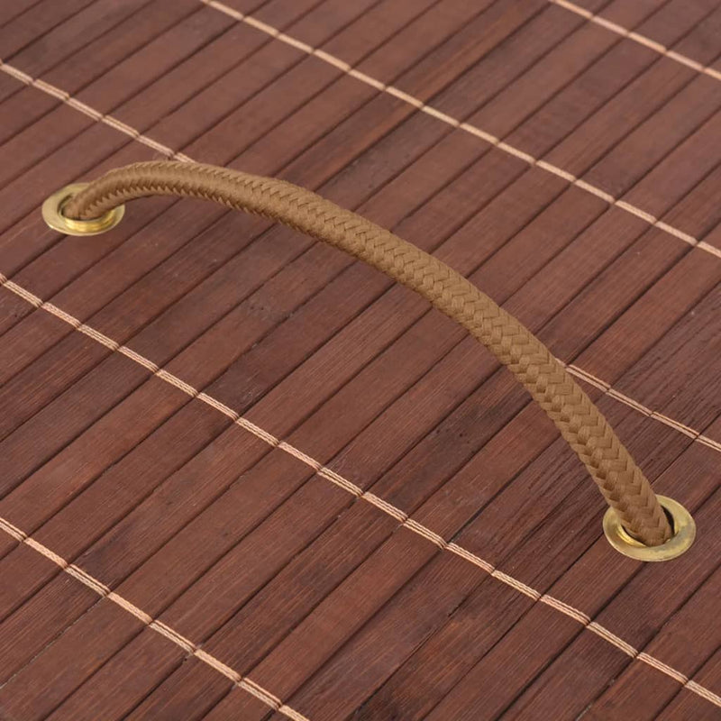 vidaXL Bamboo Laundry Bin Oval Brown