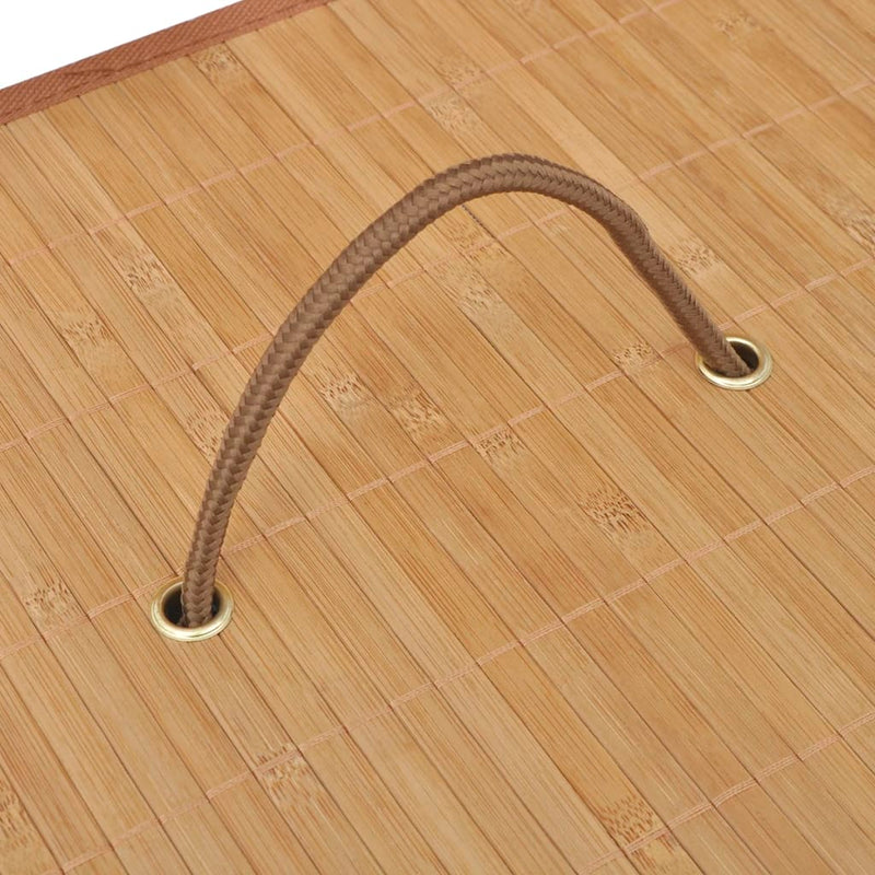 vidaXL Bamboo Laundry Bin Oval Brown