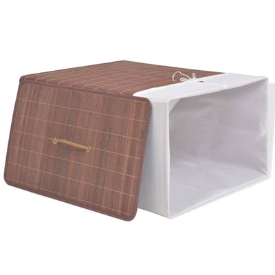 vidaXL Bamboo Laundry Bin Oval Brown