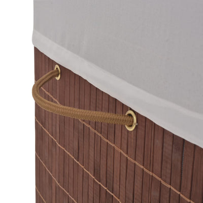 vidaXL Bamboo Laundry Bin Oval Brown