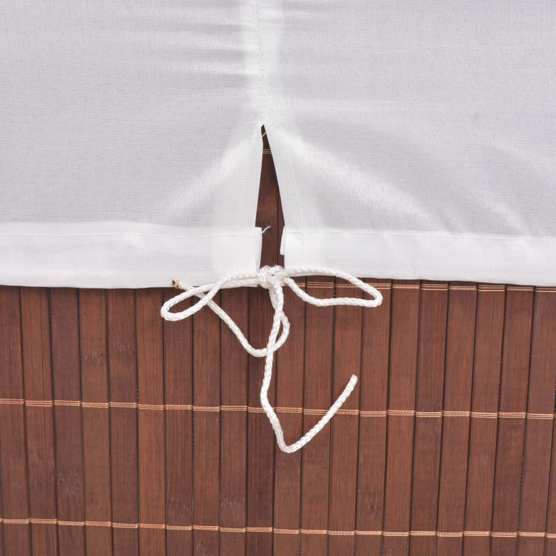 vidaXL Bamboo Laundry Bin Oval Brown