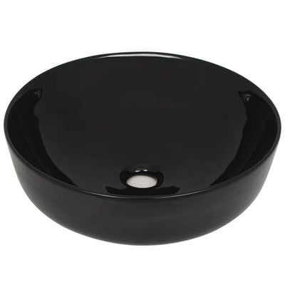 vidaXL Basin Ceramic Rectangular Black 41x30x12 cm